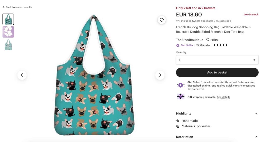 frenchie tote bag